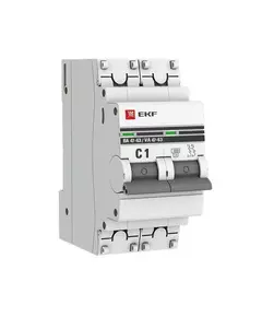 Выключатель автоматический модульный 2п C 1А 4.5кА ВА 47-63 PROxima EKF mcb4763-2-01C-pro