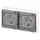 Розетка Эксперт 11-2523-01 2х2P+E гориз. IP55 16А-250В СУ бел. Эра Б0063276