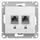Механизм розетки комп. 2-м Glossa RJ45+RJ45 кат.5е бел. SchE GSL000185KK