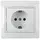 Розетка 1-м СП Plano 1-206-01 16А IP20 250В 2P+E Schuko защ. шторки бел. Intro Б0053923
