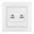 Розетка компьютерная + телефонная 2-м СП Минск RJ45 + Phone бел. Basic EKF ERK00-135-10