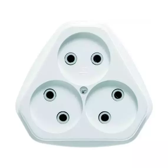 Розетка 3-м СП РС10-394 10А IP20 бел. Кунцево 5928