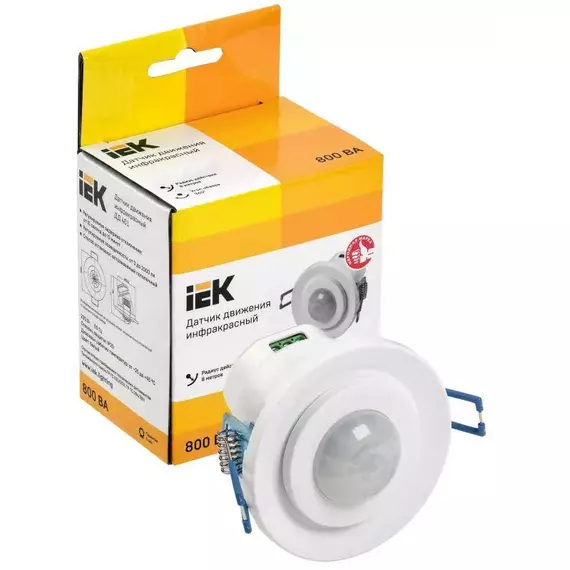 Датчик движения ДД 401 800Вт угол обз. 360град. 8м IP20 бел. IEK LDD11-401-800-001, изображение 2