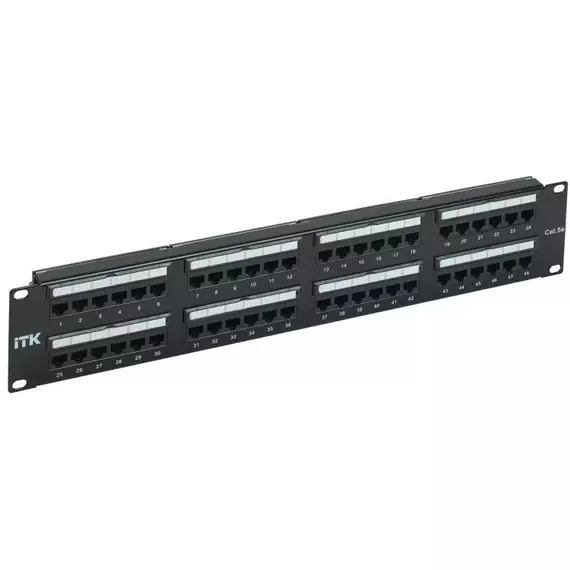 Патч-панель 2U кат.5E UTP 48 портов Dual IDC слайд лейбл ITK PP48-2UC5EU-D05L