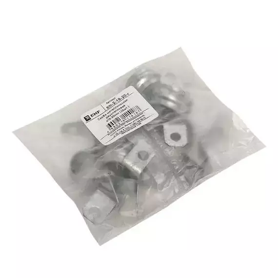 Скоба крепежная двухлапковая d19-20мм метал. (уп.10шт) PROxima EKF sm-2-19-20-r, изображение 2