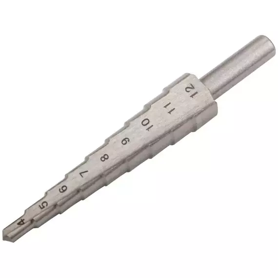 Сверло ступенчатое HSS (Р6М5) по металлу 9 ступеней 4-12мм FIT 36394, изображение 2