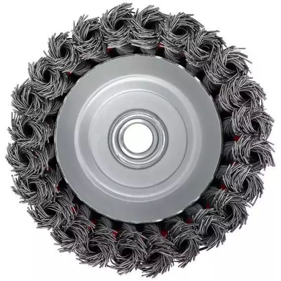 Корщетка-чашка гайка М14 стальная витая проволока 100мм FIT 39468, изображение 5