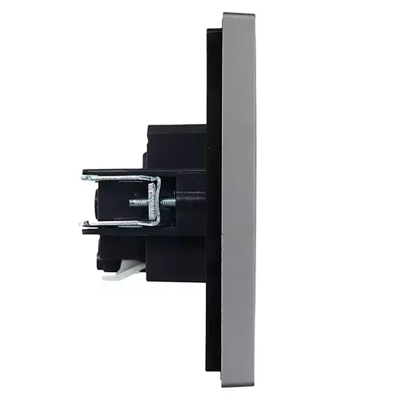 Розетка СП FORTE&PIANO FP513 16А с заземл. защ. шторки безвинт. крепл. сталь IEK FP-R14-16-1-K46, изображение 4