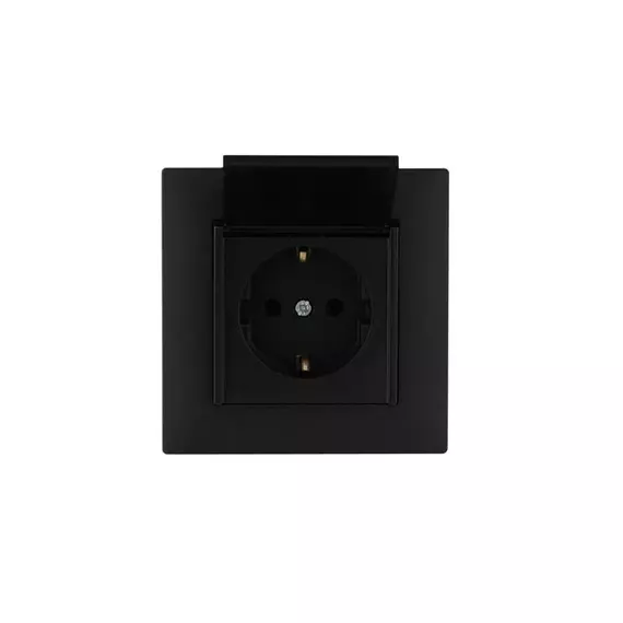Розетка 1-м с крышкой Karea RIZZ STAR с заземл. чер. Makel 88054029, изображение 2