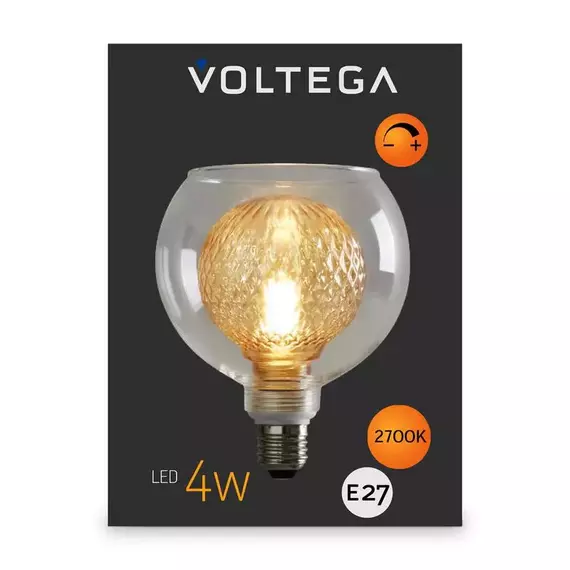 Лампа светодиодная Loft Led G125 4Вт 2700К E27 DIM Voltega 8546, изображение 6