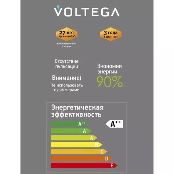 Лампа светодиодная Loft Led G125FC1978 4Вт 1800К E27 Voltega 8569, изображение 4