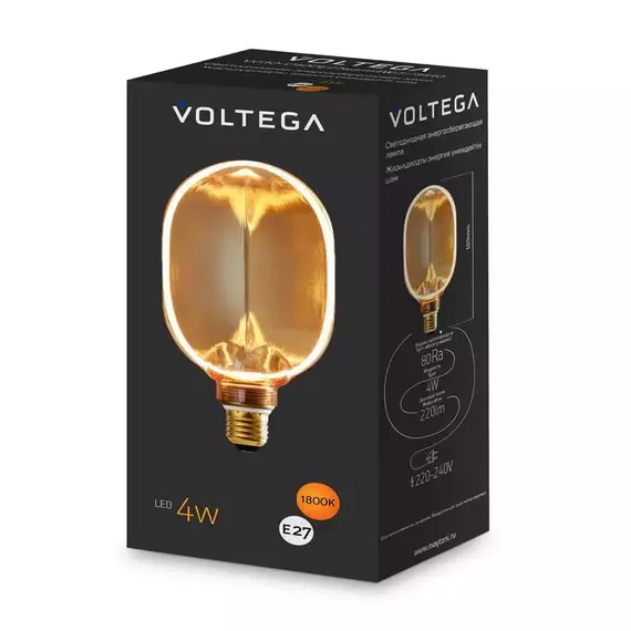 Лампа светодиодная Loft Led O100 4Вт 1800К E27 Voltega 8540, изображение 7