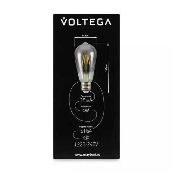 Лампа светодиодная Loft Led ST64 4Вт 3000К E27 Voltega 8512, изображение 3