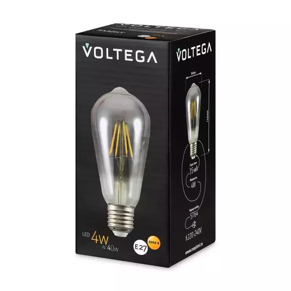 Лампа светодиодная Loft Led ST64 4Вт 3000К E27 Voltega 8512, изображение 7