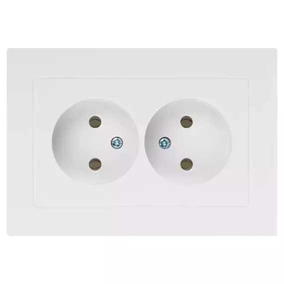 Розетка 2-м СП Accent 6-204-01 16А IP20 250В 2P AL/CU бел. Intro Б0063447