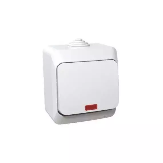 Выключатель 1-кл. ОП Этюд 10А IP44 10AX с подсветкой бел. SE BA10-045B, изображение 4