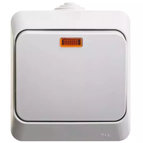 Выключатель 1-кл. ОП Этюд 10А IP44 10AX с подсветкой сер. SE BA10-045C, изображение 4