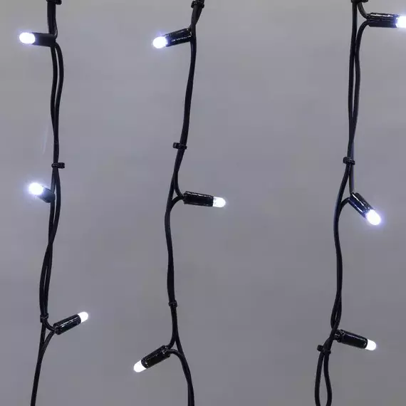 Гирлянда светодиодная "Айсикл" (бахрома) 4х0.6м 128LED бел. 10Вт 230В IP67 эффект мерцания провод каучук черн. (нужен шнур питания 315-000) Neon-Night 255-235, изображение 3