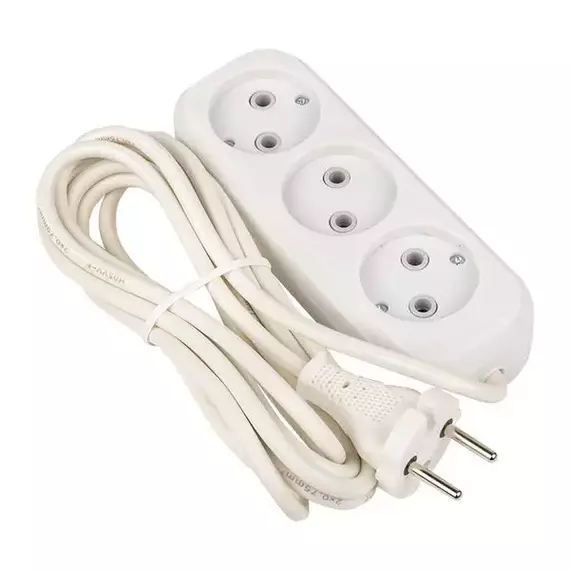 Удлинитель 3х3м без заземл. 10А IP20 Эксперт 2.2кВт ПВС 2х0.75 PROxima EKF UBA10-275-3-03, изображение 4