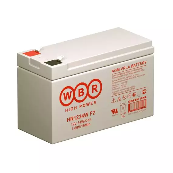 Аккумулятор 12В 9А.ч WBR HR1234W F2 WBR, изображение 4