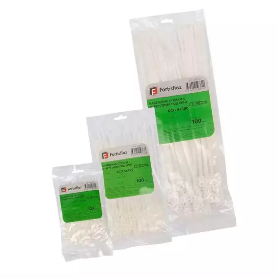 Хомут кабельный КСО 4х110 нейл. бел. (уп.100шт) Fortisflex 80528, изображение 5