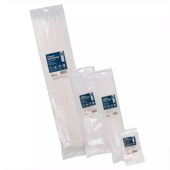 Хомут нейлоновый НСС "EasyFix" 4х300 бел. (уп.100шт) Fortisflex 84804, изображение 3