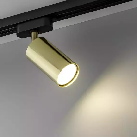 Светильник трековый ARTLINE поворотный 55х55х100мм GU10 230В алюм. 4кв.м зол. Ritter 59878 1, изображение 3