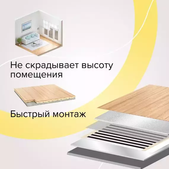Комплект "Теплый пол" (пленка) GOLD 170Вт/кв.м 2кв.м CALEO КА000000765, изображение 5