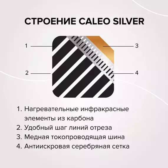 Комплект "Теплый пол" (пленка) SILVER 150Вт/кв.м 1кв.м CALEO УП-00000055, изображение 7