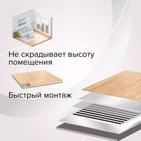 Комплект "Теплый пол" (пленка) SILVER 220Вт/кв.м 3кв.м CALEO УП-00000075, изображение 6