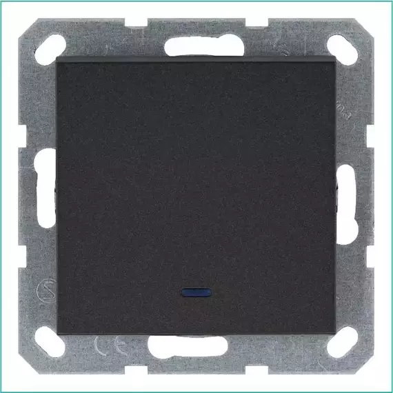 Выключатель 1-кл. 10А IP20 с подсветкой механизм антрацит Jasmart G3011NB