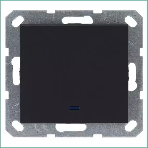 Выключатель 1-кл. 10А IP20 с подсветкой механизм черн. матовый soft touch Jasmart G3011NPB