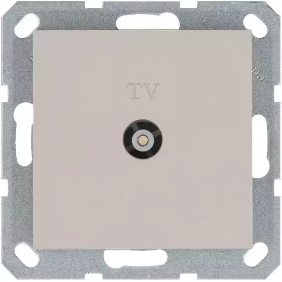 Розетка телевизионная проходная TV Ф9.5мм механизм тауп Jasmart G6002T