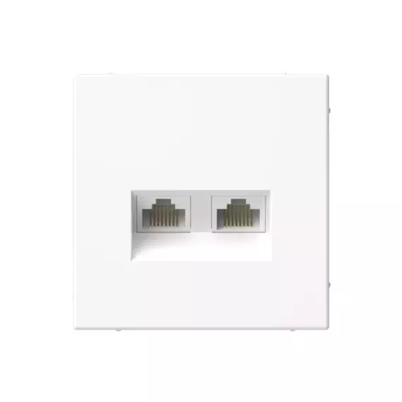 Розетка компьютерная 2-м ArtGallery RJ45 + RJ45 кат.5E механизм бел. SE GAL000185