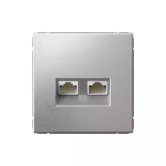 Розетка компьютерная 2-м ArtGallery RJ45 + RJ45 кат.5E механизм алюм. SE GAL000385