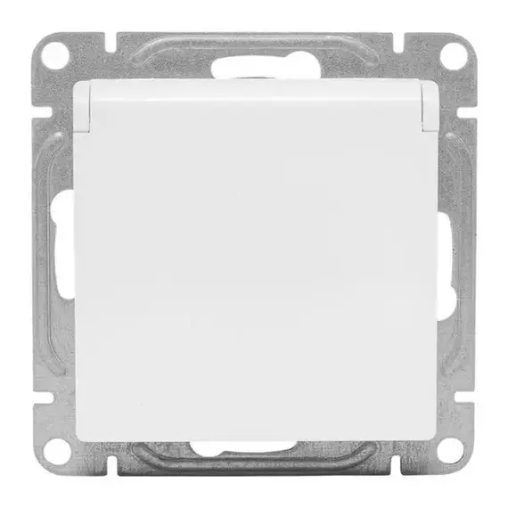 Розетка СП Эпика 16А IP44 с заземл. защ. шторки с крышкой механизм бел. EKF UP1-SOW-111-44, изображение 3