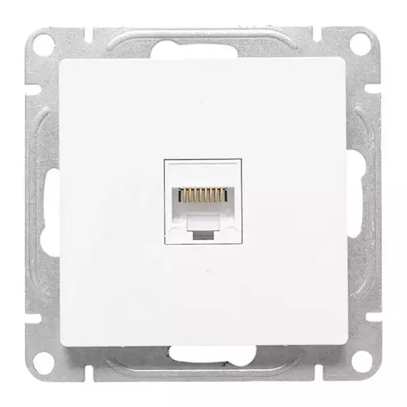 Розетка компьютерная СП Эпика RJ45 кат.5 механизм бел. EKF UP1-SOW-RJ45-5, изображение 2