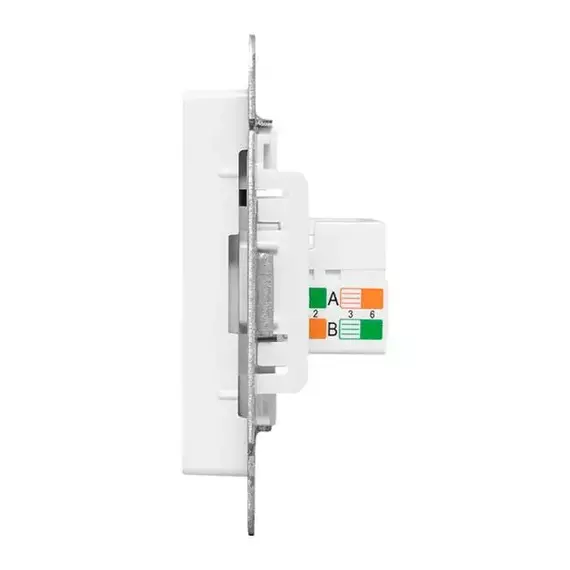 Розетка компьютерная СП Эпика RJ45 кат.5 механизм бел. EKF UP1-SOW-RJ45-5, изображение 5