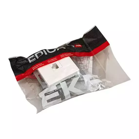 Розетка компьютерная СП Эпика RJ45 кат.5 механизм бел. EKF UP1-SOW-RJ45-5, изображение 8