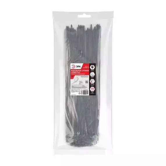 Хомут кабельный 4.8х450 черн. NO-225-188 (уп.100шт) Эра Б0066004, изображение 2