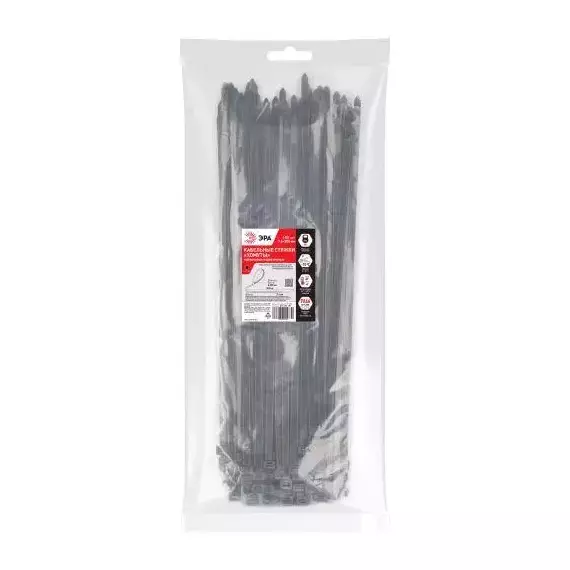 Хомут кабельный 7.6х300 черн. NO-225-191 (уп.100шт) Эра Б0066007, изображение 2