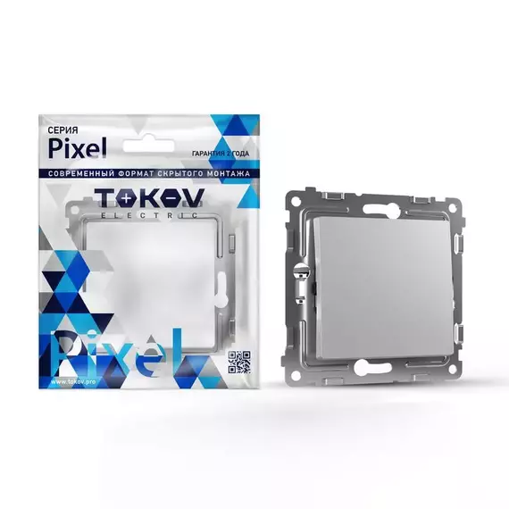 Переключатель перекрестный 1-кл. СП Pixel IP20 механизм алюм. TOKOV ELECTRIC TKE-PX-P1R-C03