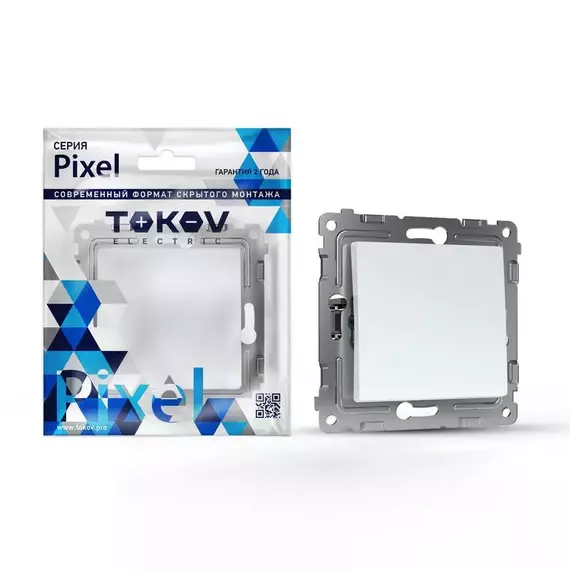 Переключатель перекрестный 1-кл. СП Pixel IP20 механизм перламутр. TOKOV ELECTRIC TKE-PX-P1R-C04