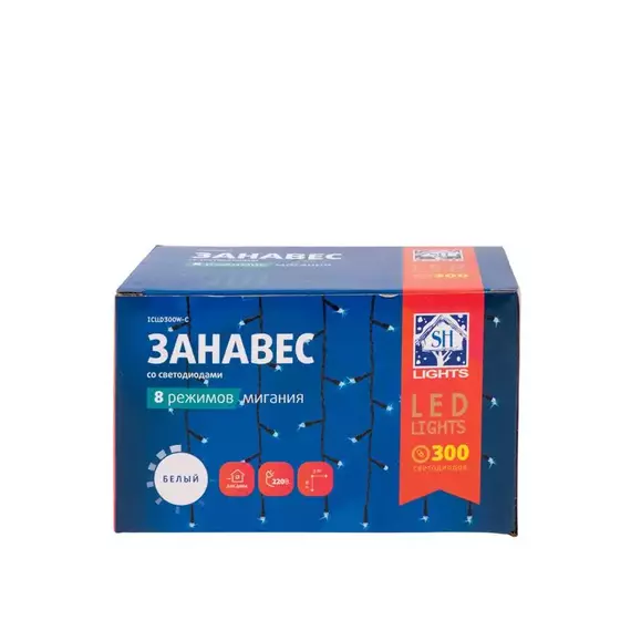 Гирлянда "Занавес" ICLLD300W-C 300LED бел. 3х3м 8режимов IP20 SHLights 4690601052988, изображение 8