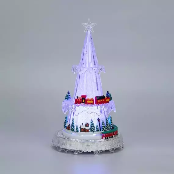 Фигура светодиодная "Новогодний поезд с мелодией" 30.5см RGB на подставке Neon-Night 513-025, изображение 2