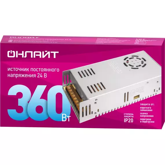 Драйвер для светодиодной ленты 90 646 OD-P360-IP20-24V ОНЛАЙТ 90646, изображение 2