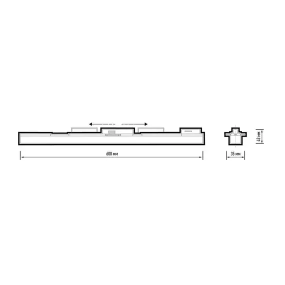 Светильник светодиодный трековый PTR 4018 18Вт 4000К 120град. BL 600мм IP40 Pro JazzWay 5060678, изображение 3