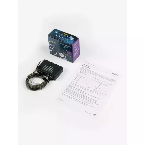 Гирлянда "Роса" DC-G06-120W 120 microLED 12.1м. 8реж. 3хAA бел. ФАZА 5059627, изображение 4