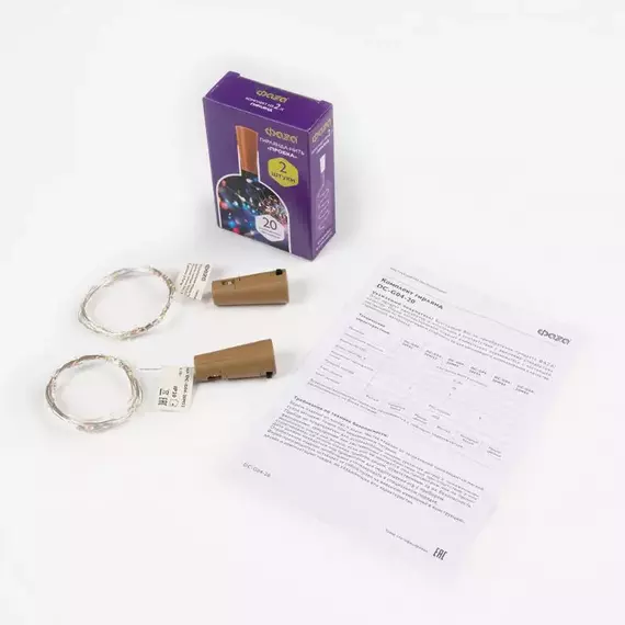 Гирлянда "Пробки" DC-G04-20MS2 20 RGB LED 3х(LR44/LR1154/AG13/G13) в компл. (уп.2шт) ФАZА 5059689, изображение 8