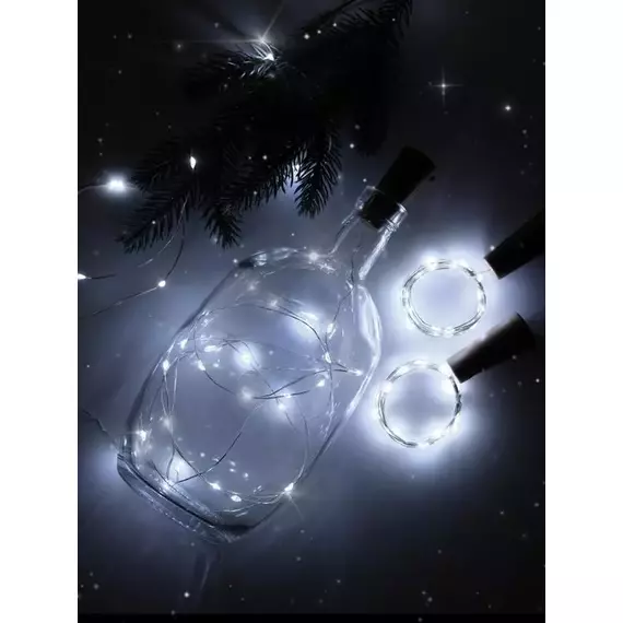 Гирлянда "Пробки" DC-G04-20WS2 20 LED 3х(LR44/LR1154/AG13/G13) в компл. бел. (уп.2шт) ФАZА 5059696, изображение 4